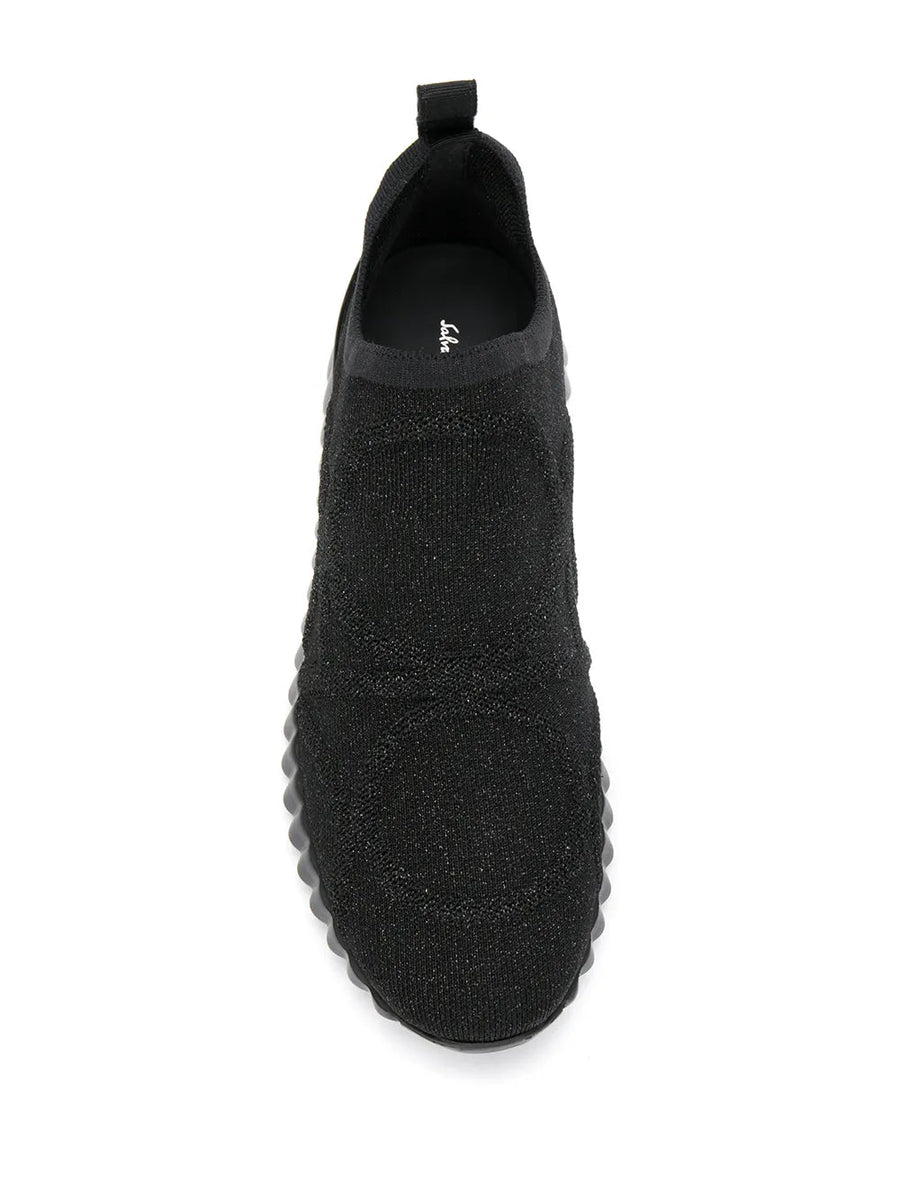 Ferragamo Knit sneaker in black