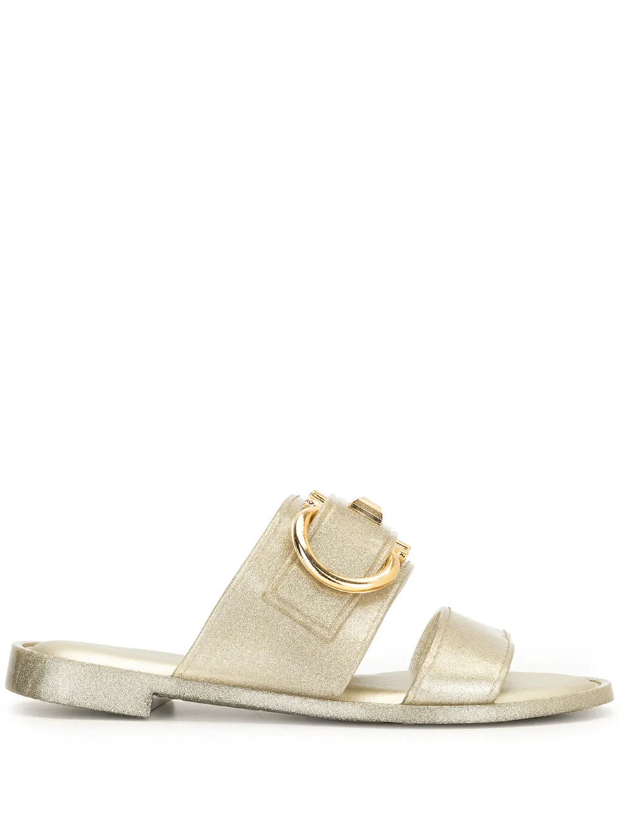 Ferragamo Leather sandal in gold