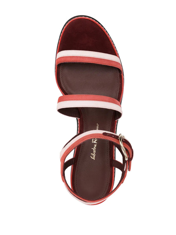 Ferragamo Suede sandals in red