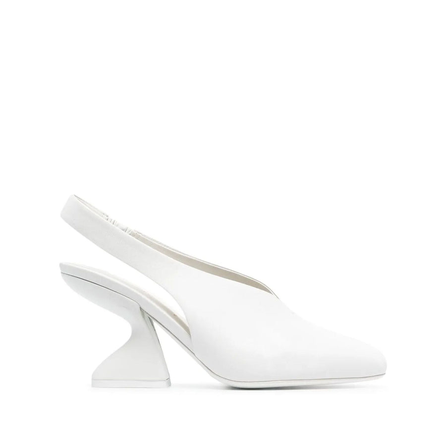 Ferragamo Leather slingback pump in white