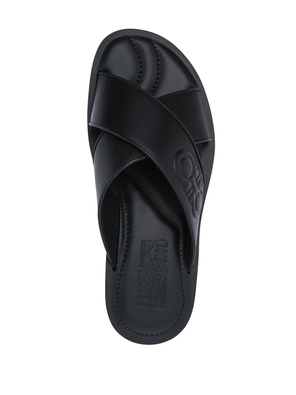 Ferragamo Leather sandals in black