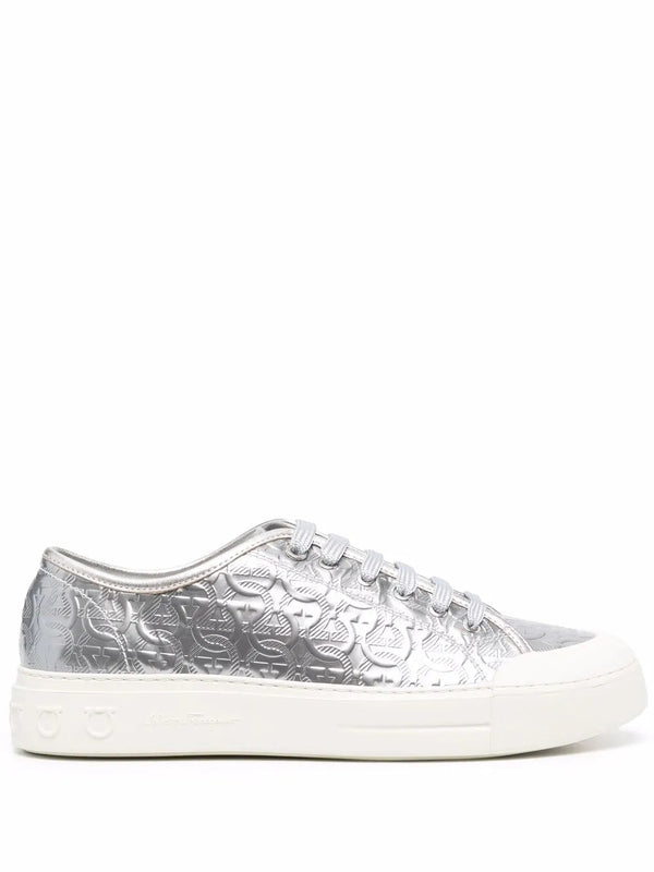 Ferragamo Leather sneaker in gray