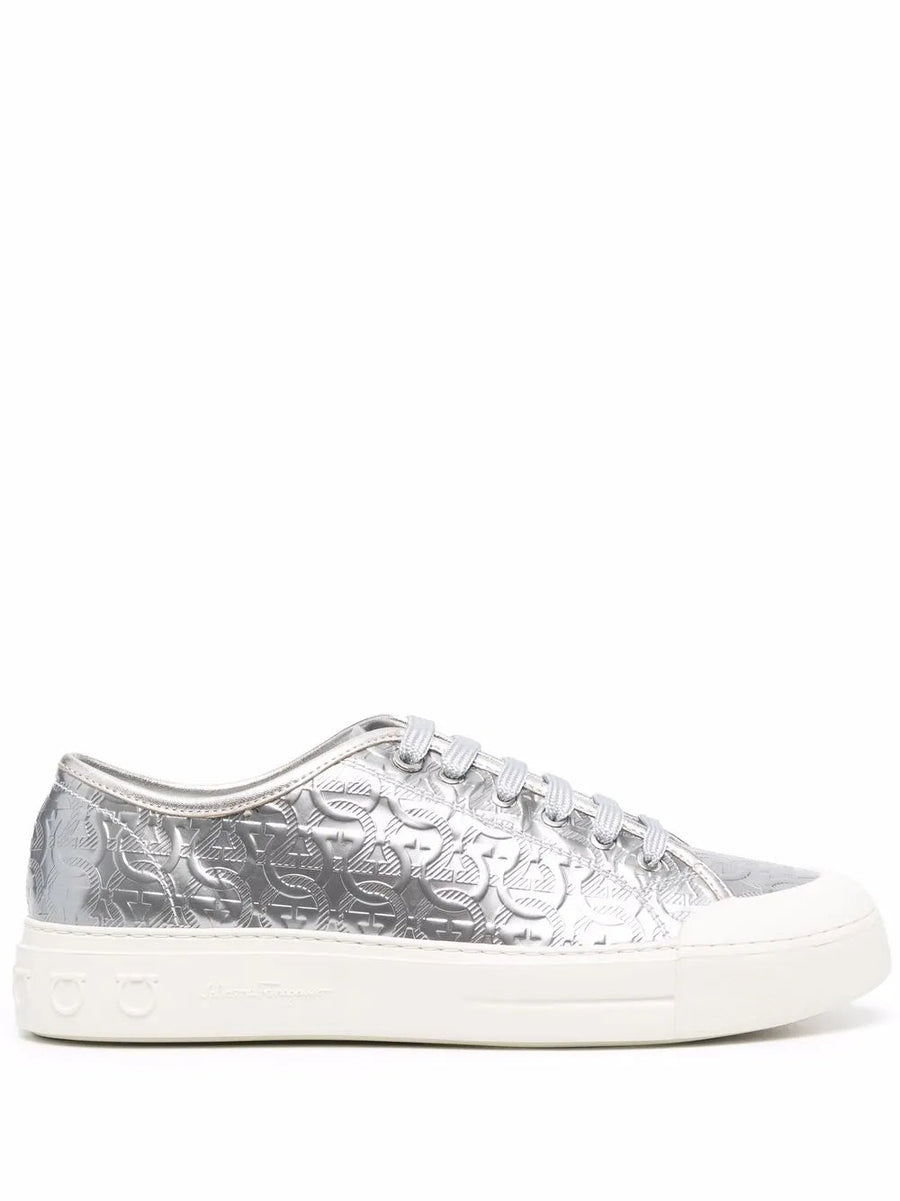 Ferragamo Leather sneaker in gray