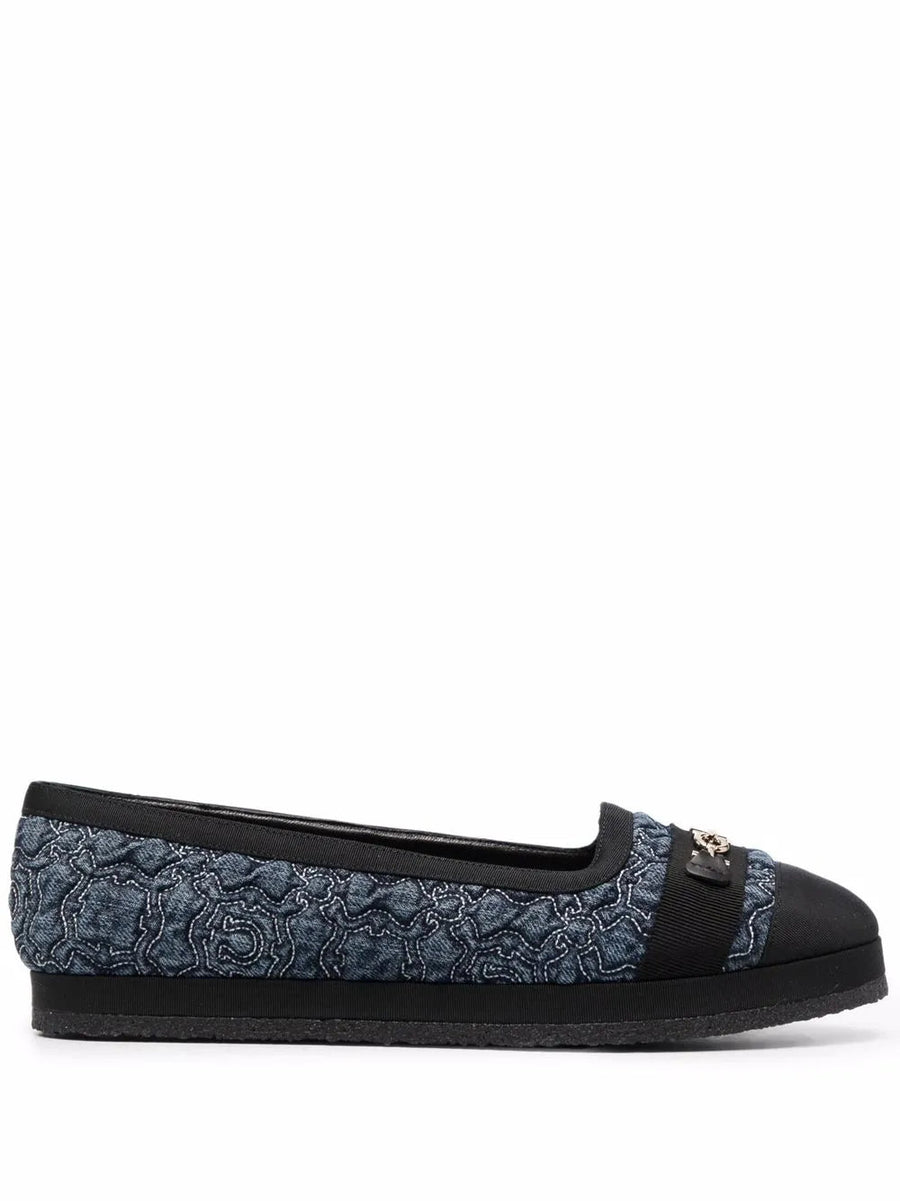 Ferragamo Denim slipper in black