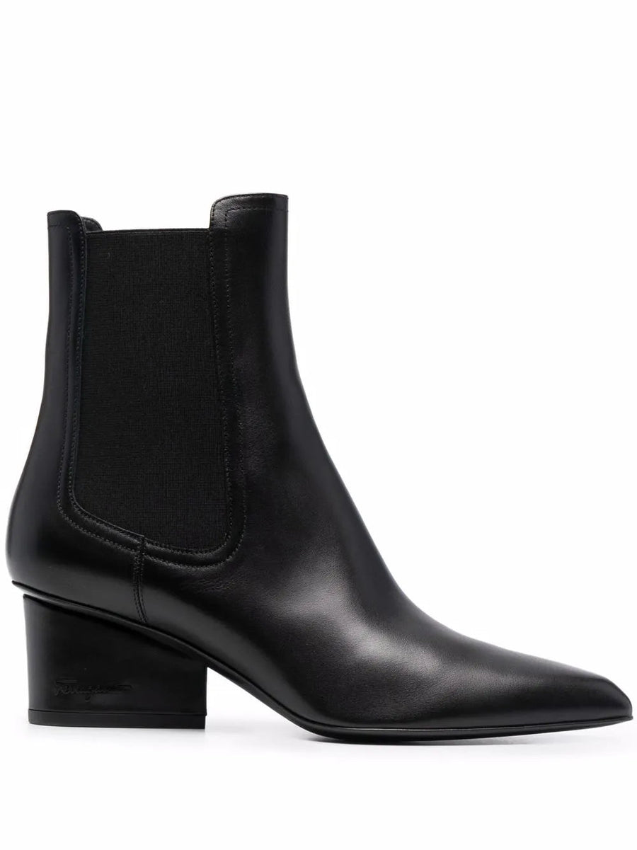 Ferragamo calf leather boot in black