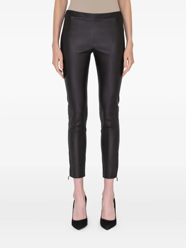 Ferragamo Leather trousers in black