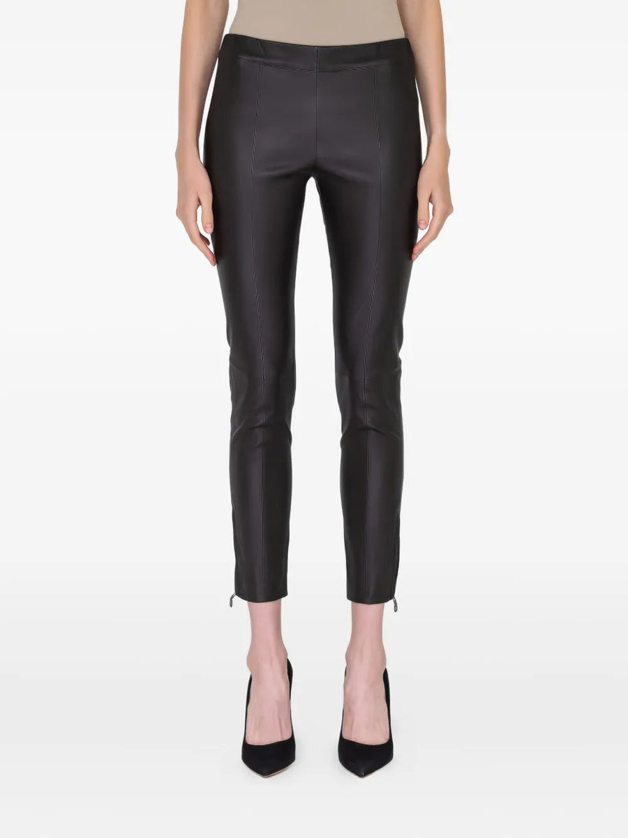 Ferragamo Leather trousers in black