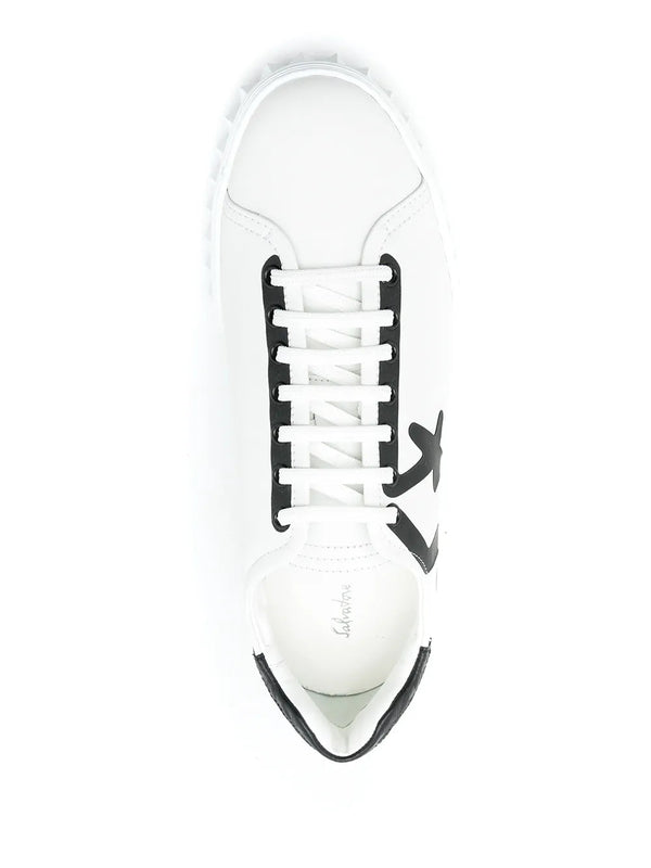 Ferragamo Calf leather sneaker in white