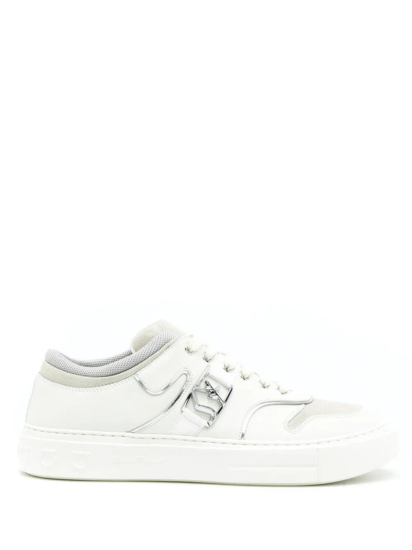 Ferragamo Calf leather sneaker in white