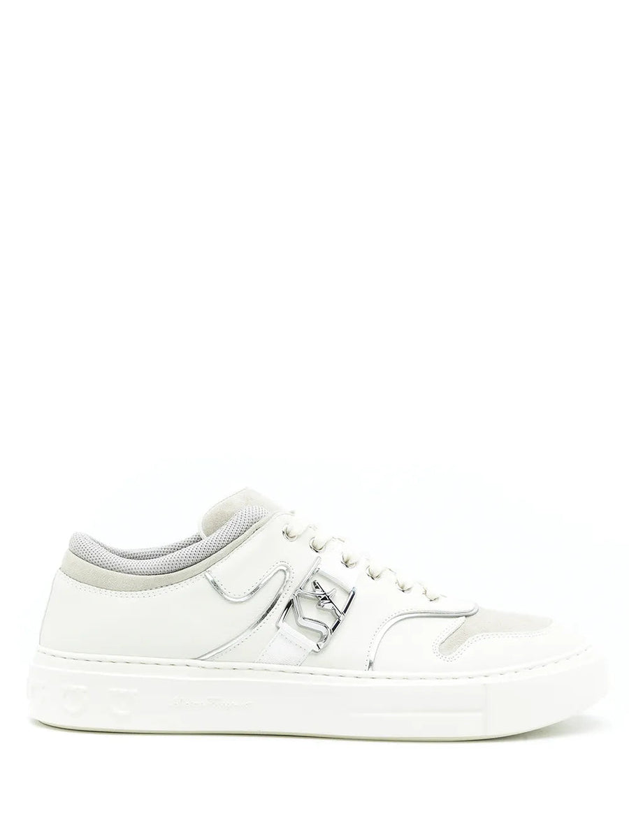 Ferragamo Calf leather sneaker in white
