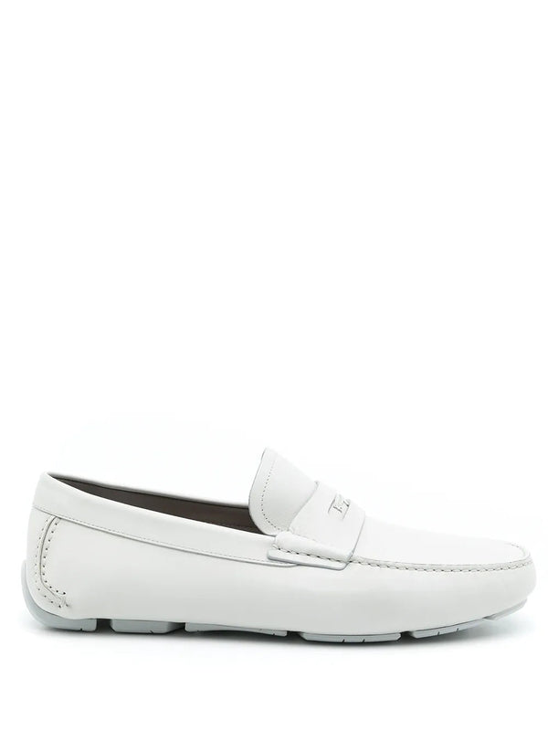 Ferragamo calf leather loafer in white