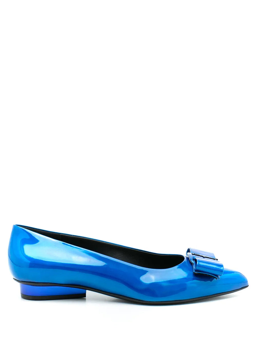 Ferragamo Kid leather ballet flat in blue