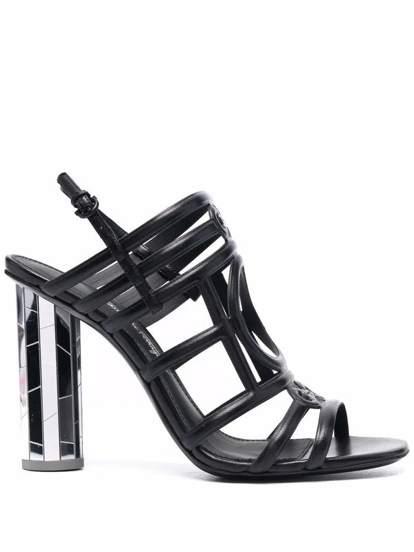 Ferragamo Leather sandal in black