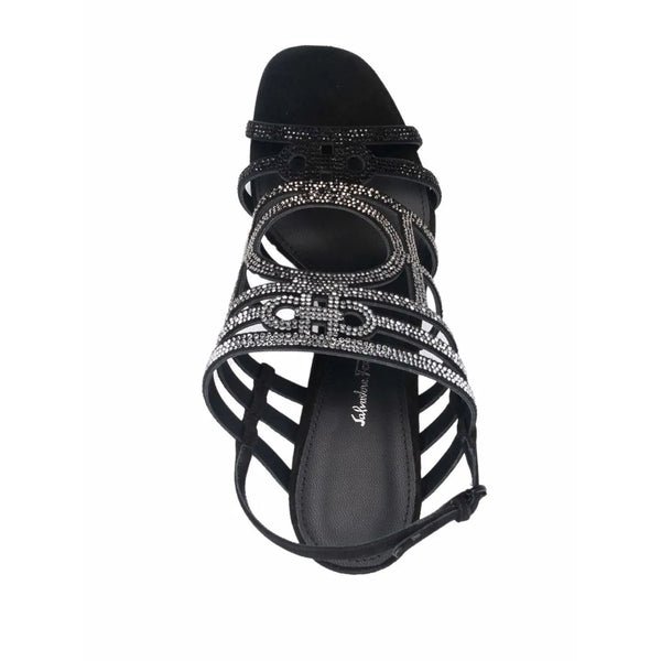 Ferragamo Suede upper sandal in black