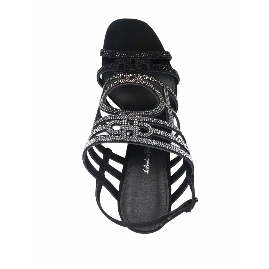 Ferragamo Suede upper sandal in black
