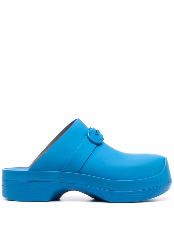 Ferragamo Leather clog in blue