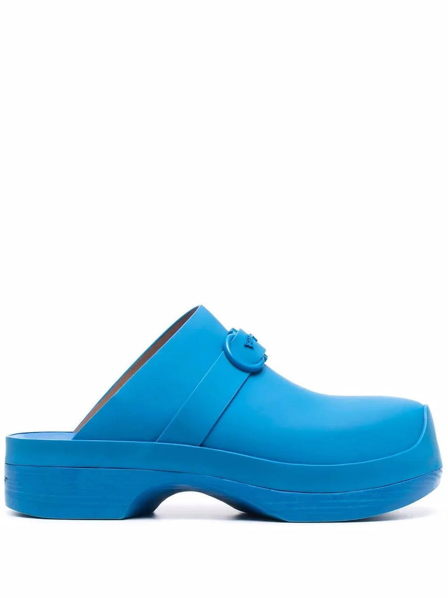 Ferragamo Leather clog in blue