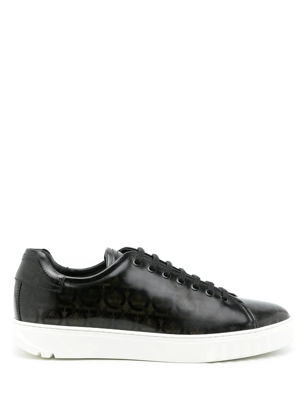 Ferragamo Calf leather sneaker in black