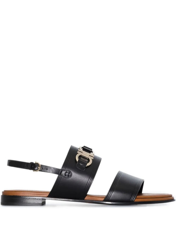 Ferragamo Leather sandal in black