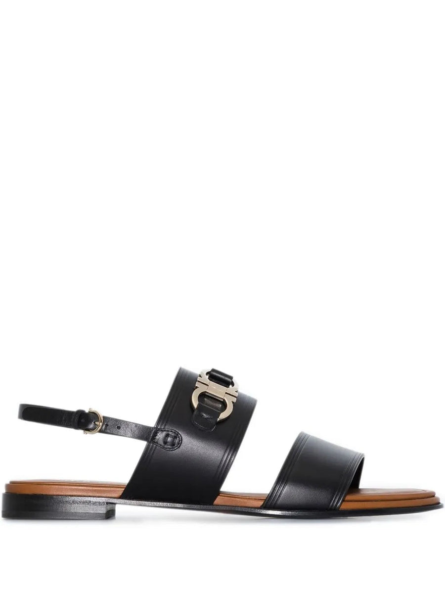Ferragamo Leather sandal in black