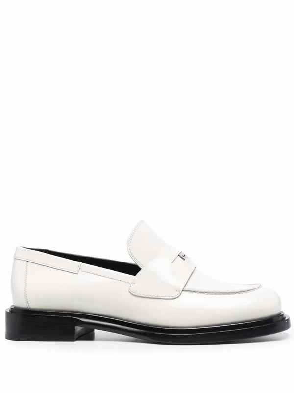 Ferragamo Patent leather loafer in white