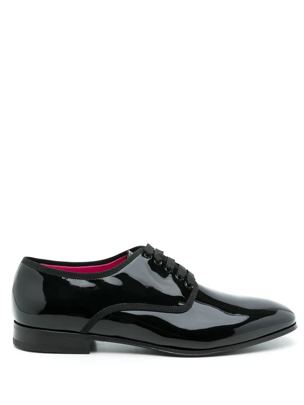 Ferragamo Patent leather upper derby flat in black