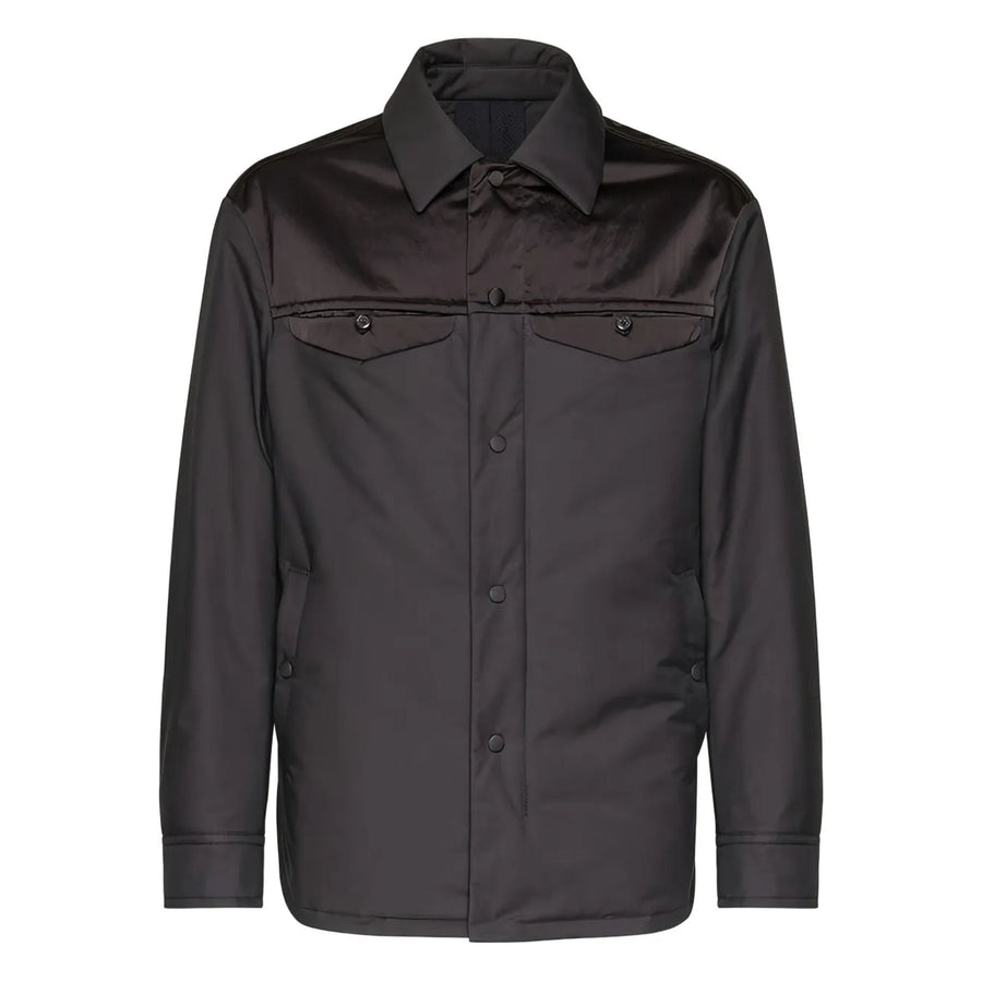Ferragamo Satin shirt jacket in black