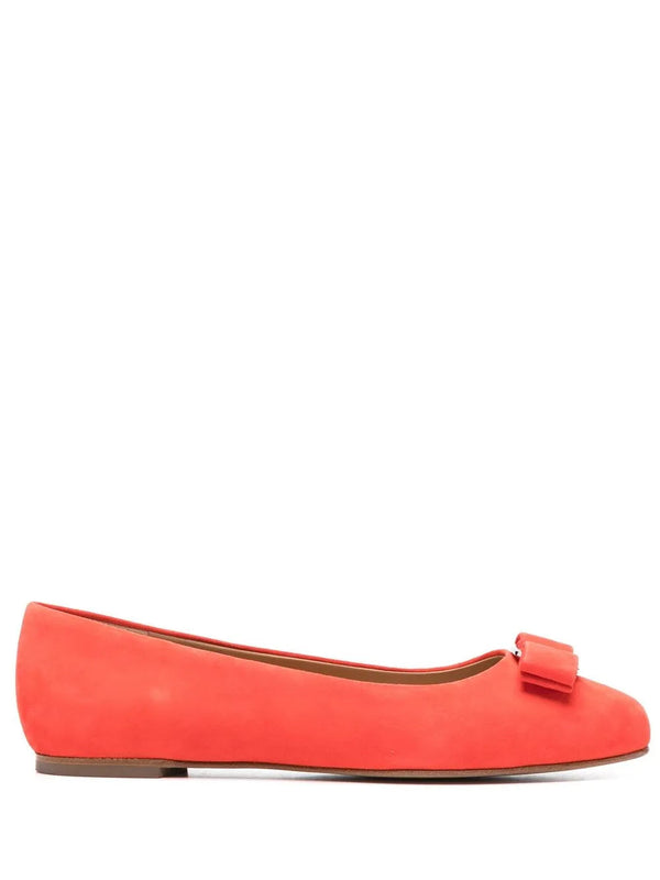 Ferragamo Leather ballerina flat in red