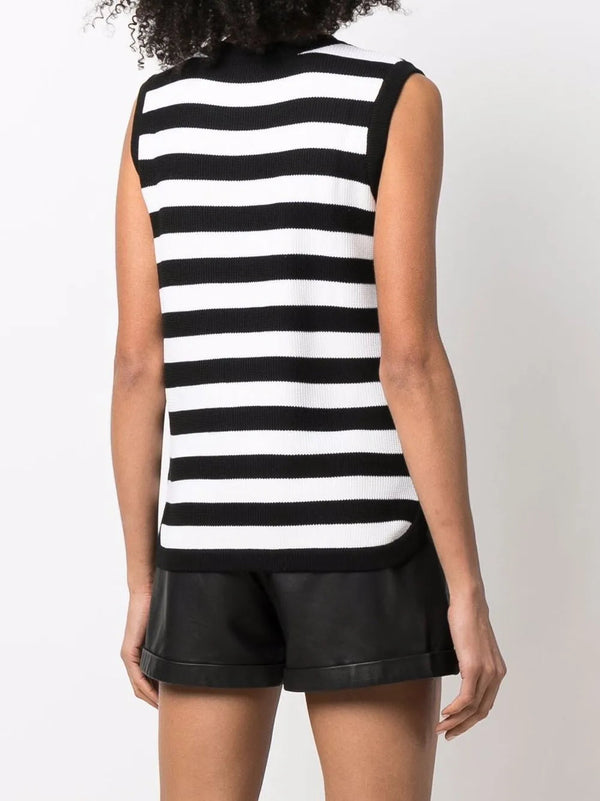 Ferragamo Ribbed knit tank top in black
