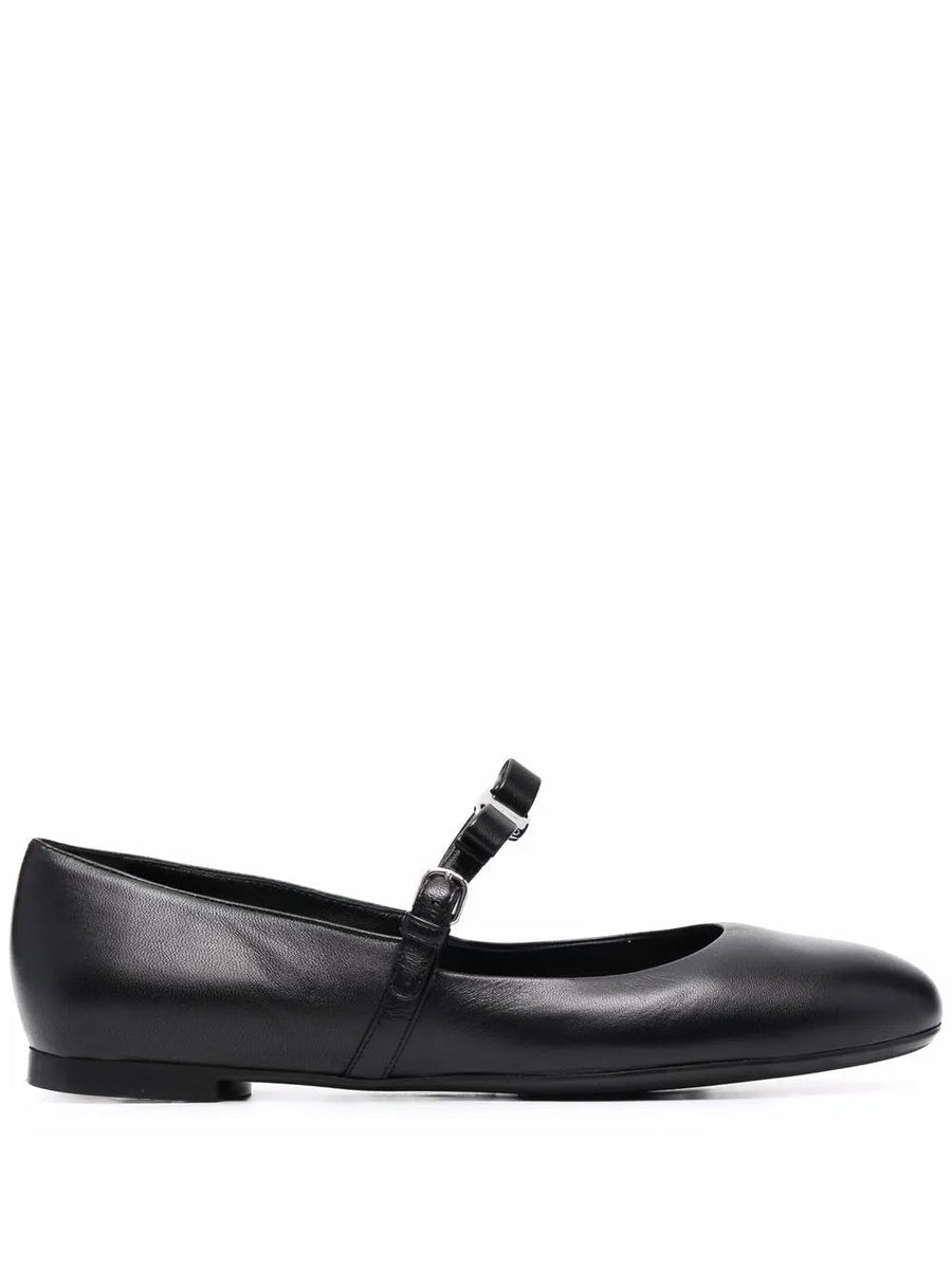 Ferragamo Leather ballet flat in black