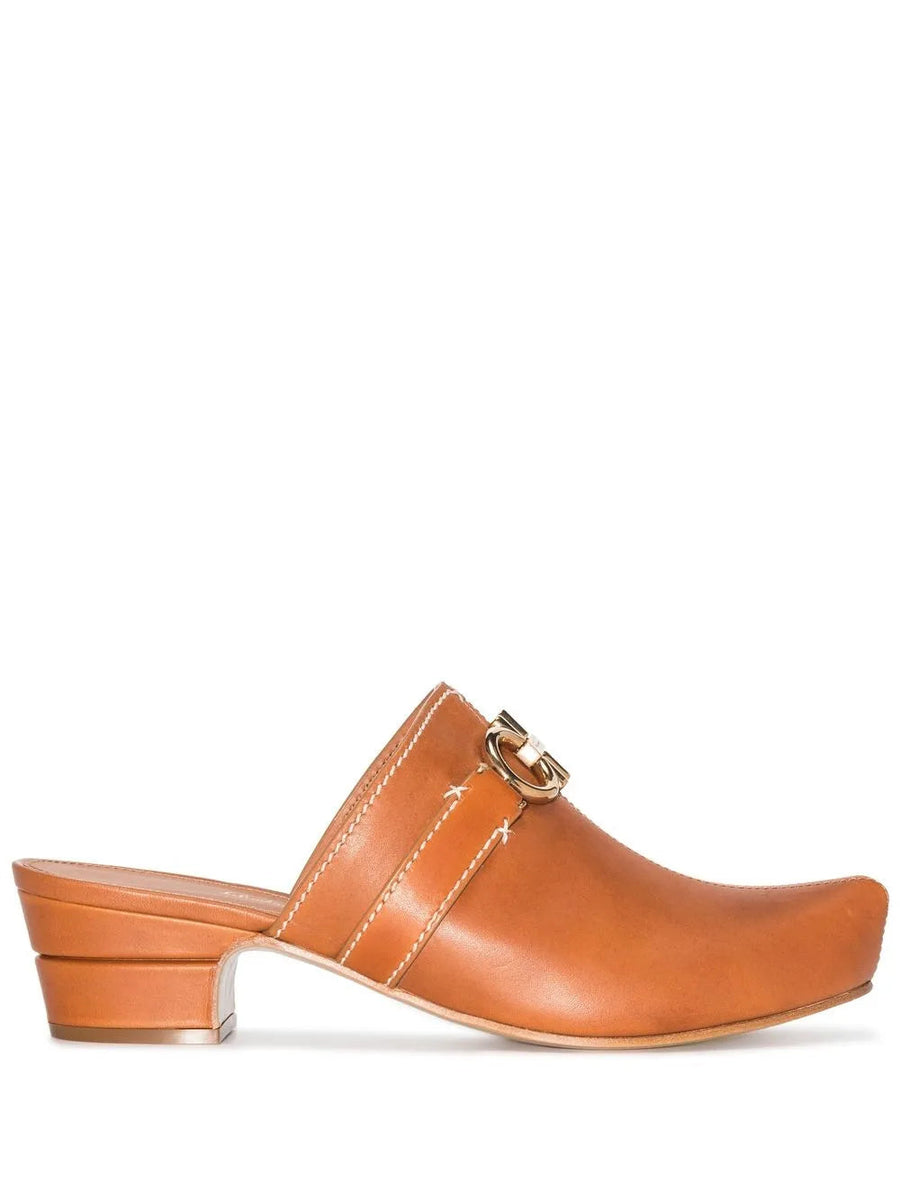 Ferragamo Leather mule in brown