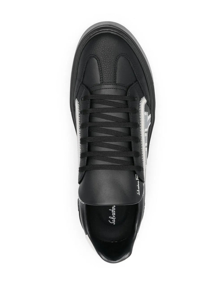 Ferragamo Calf leather sneaker in black