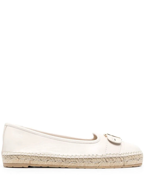 Ferragamo Calf leather espadrille in white