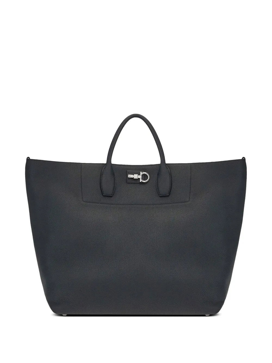 Ferragamo Calf leather tote bag in black