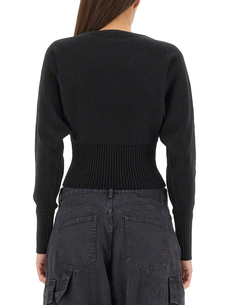 Peace Symbol Jersey Black Virgin Wool Jumpers