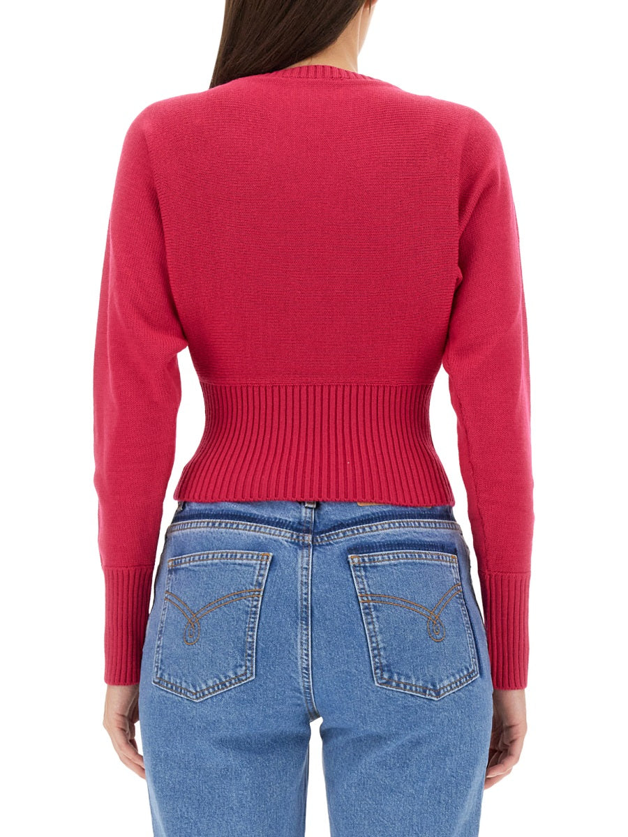 Peace Symbol Jersey Fuchsia Virgin Wool Jumpers