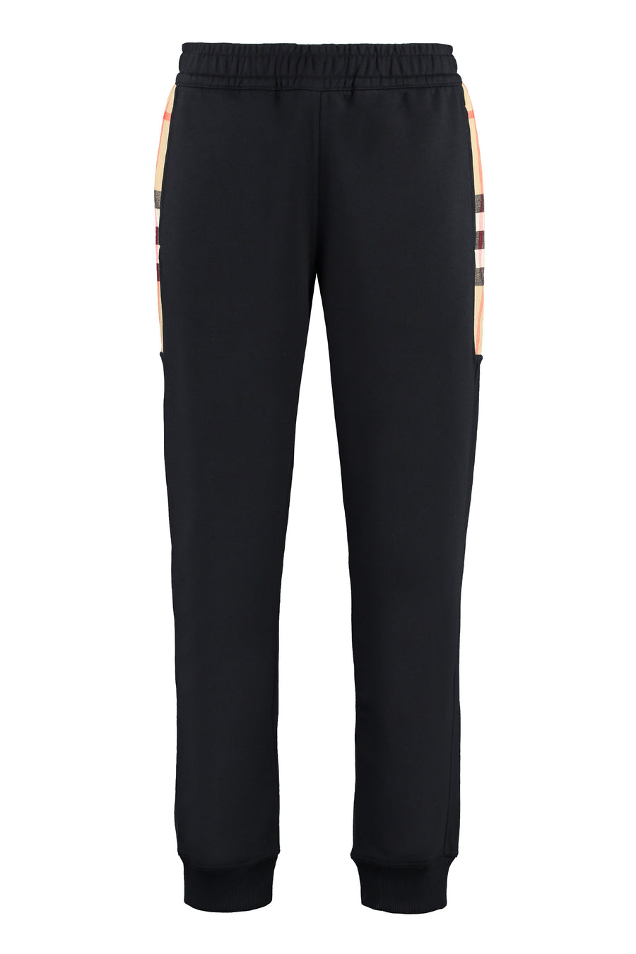 Track Pants Drawstring Waist Black Cotton