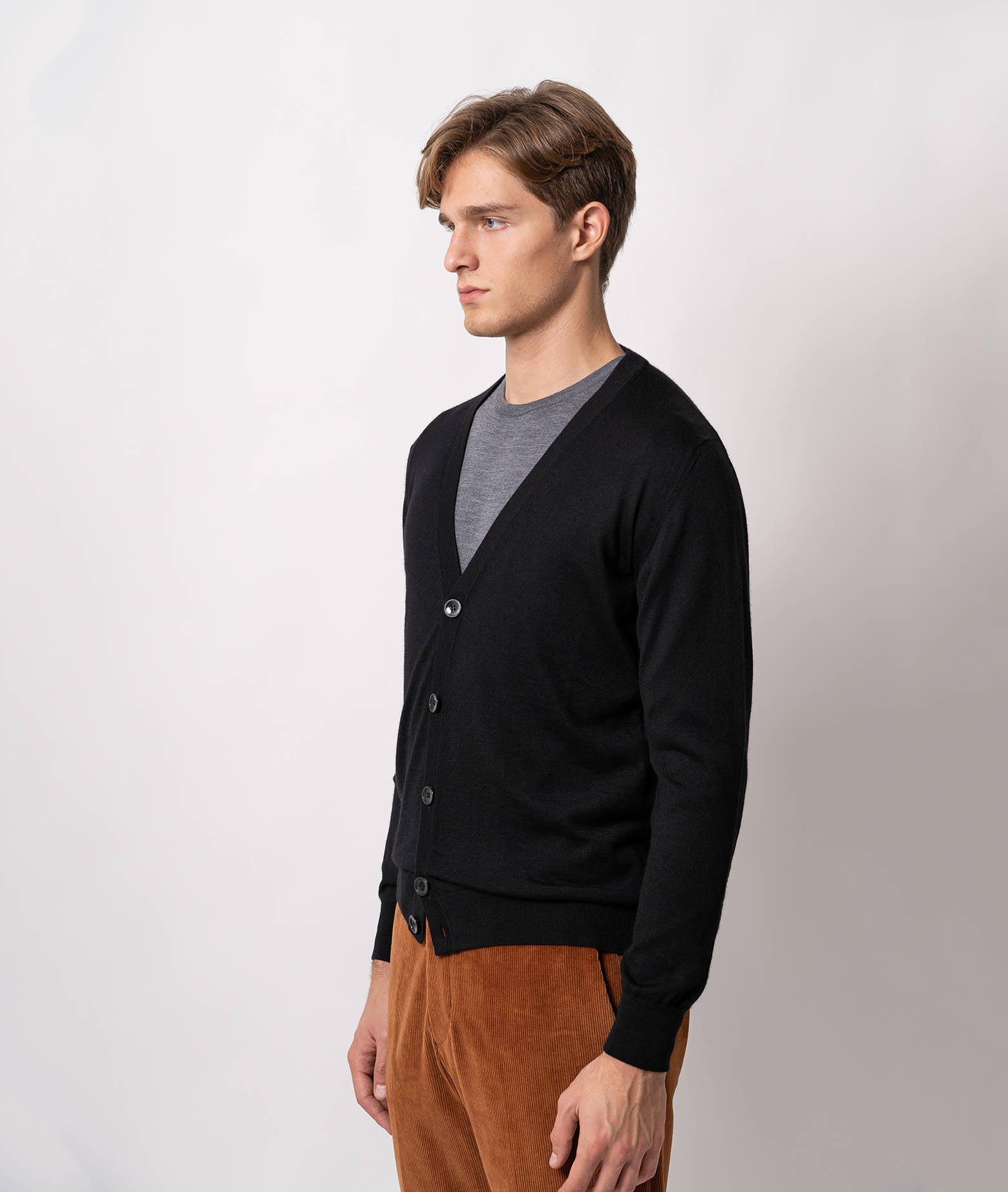 Cashmere And Silk Cardigan Ulaan Black V Neck