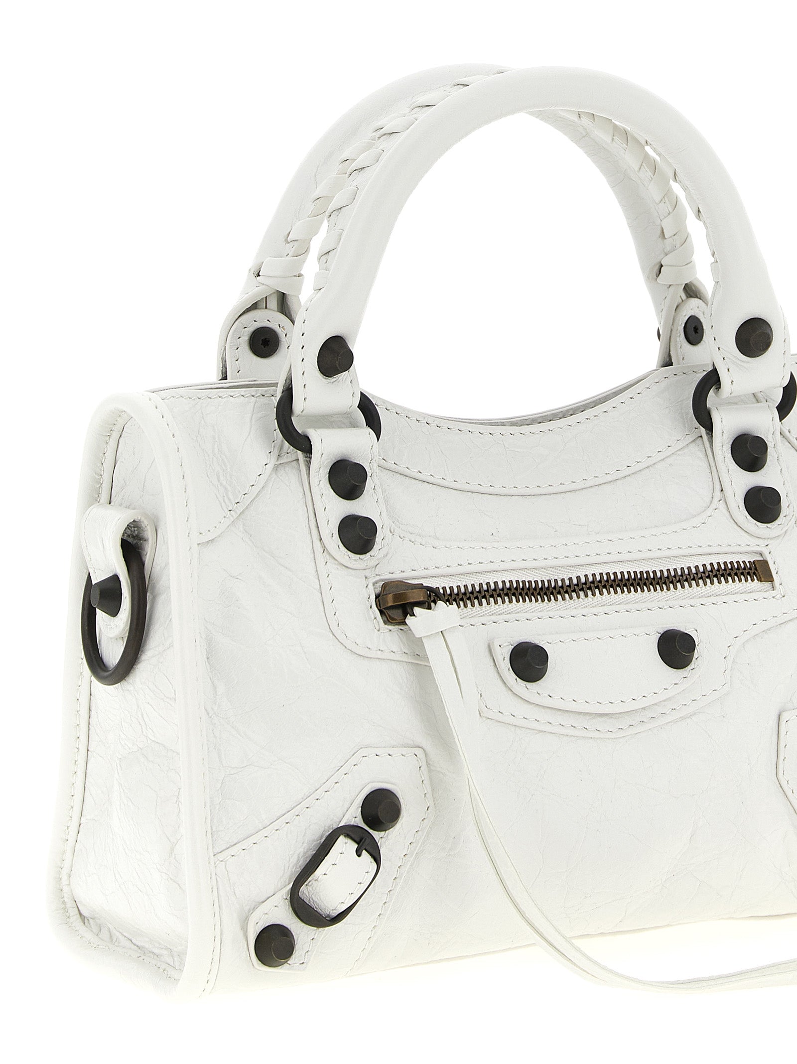 Le City Mini handbag White Lamb Leather (ovis Aries) Hand Bags
