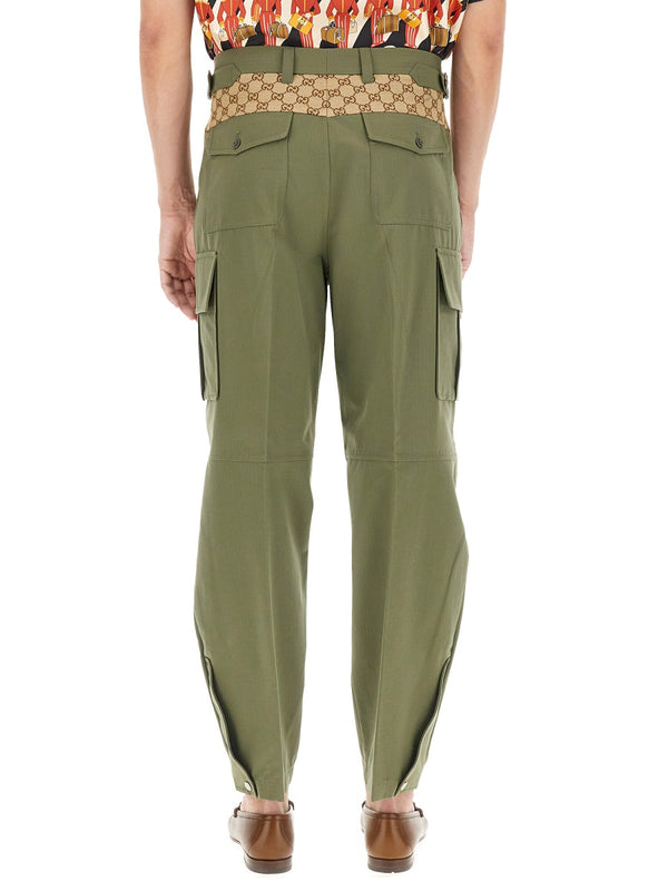 Cargo Trousers Green Cotton
