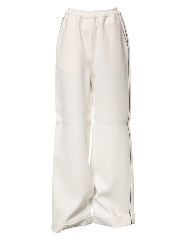 Dolce & Gabbana 97% Viscose trousers in white
