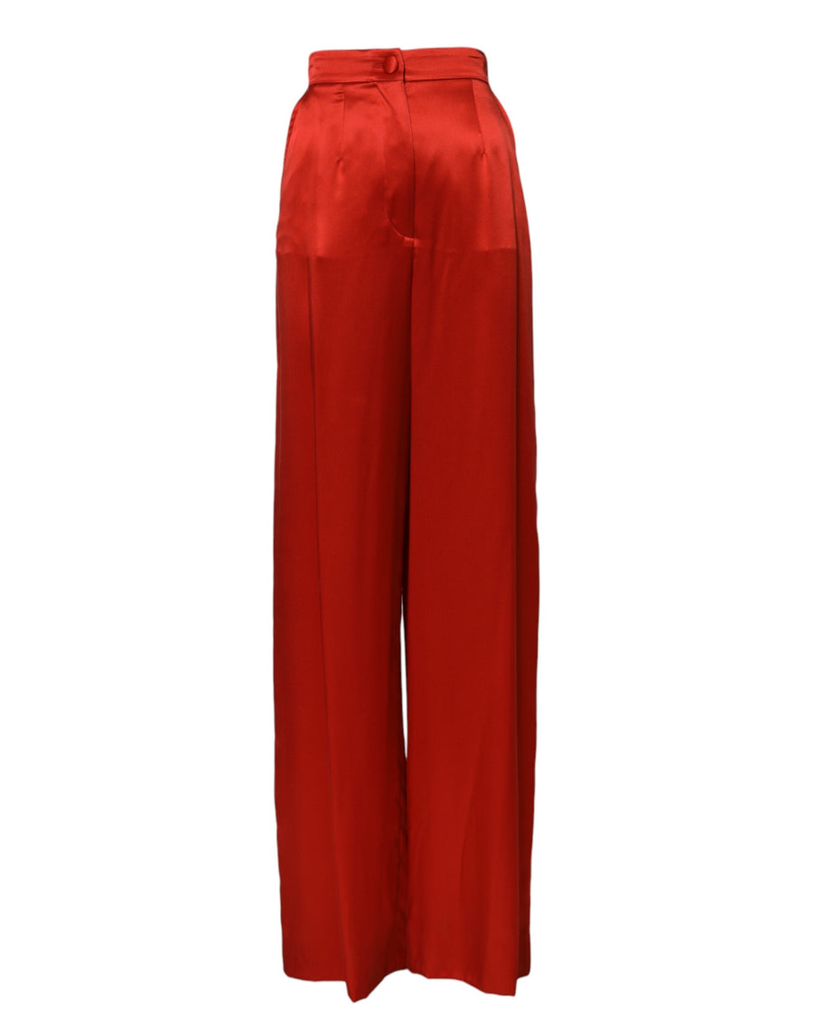 Dolce & Gabbana 100% Silk trousers in red