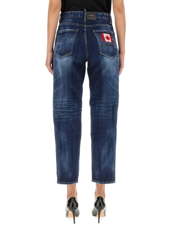 Cropped Blue Jeans Cotton