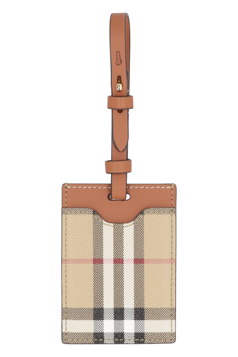 Burberry Leather Luggage Tag Saddle Brown Cotton