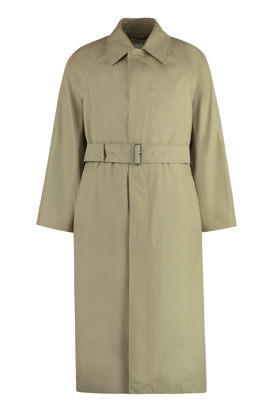 Cotton Trench Coat With Waist Belt Ecru Raincoats