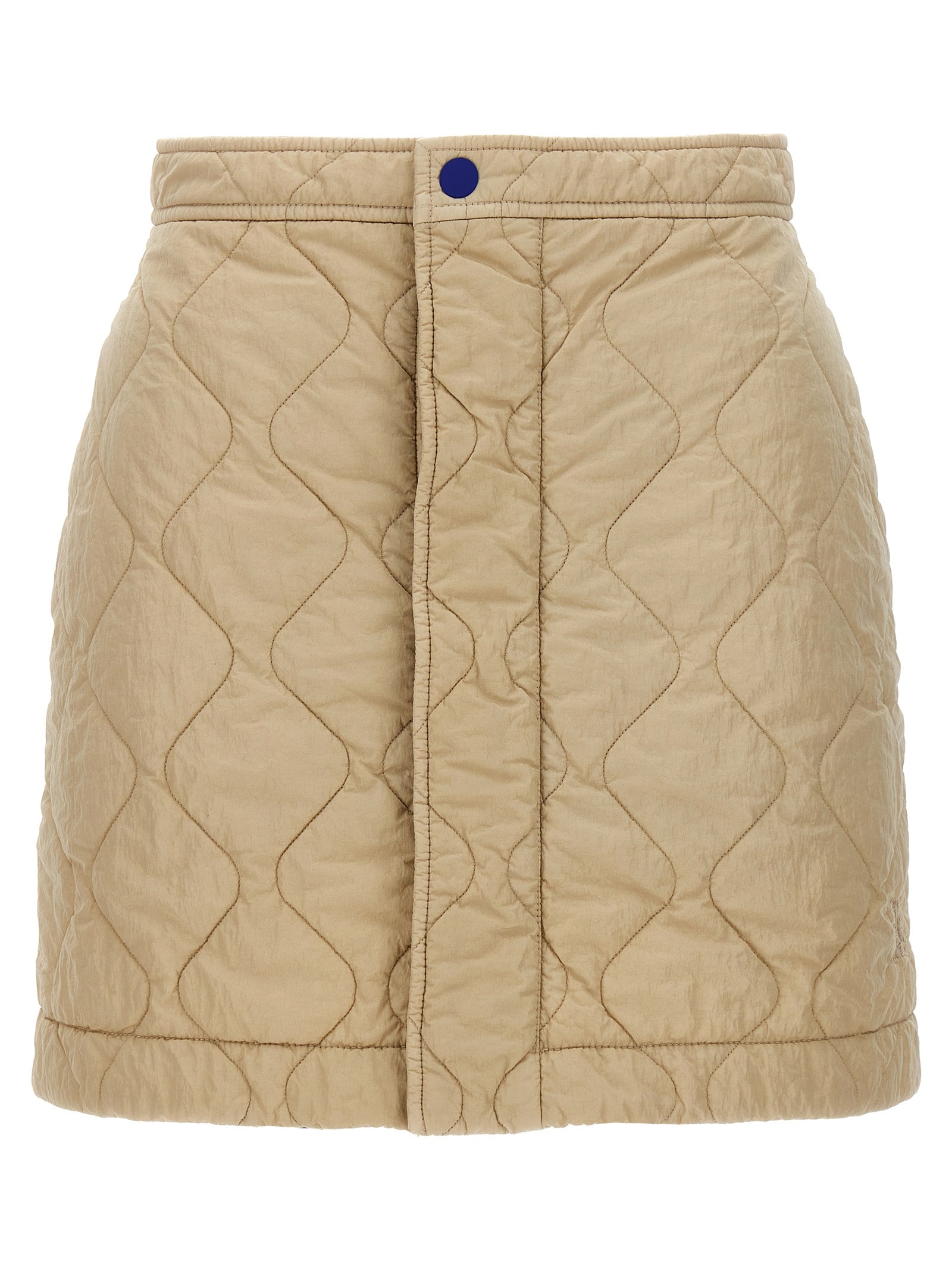 Quilted nylon skirt Beige Polyamide