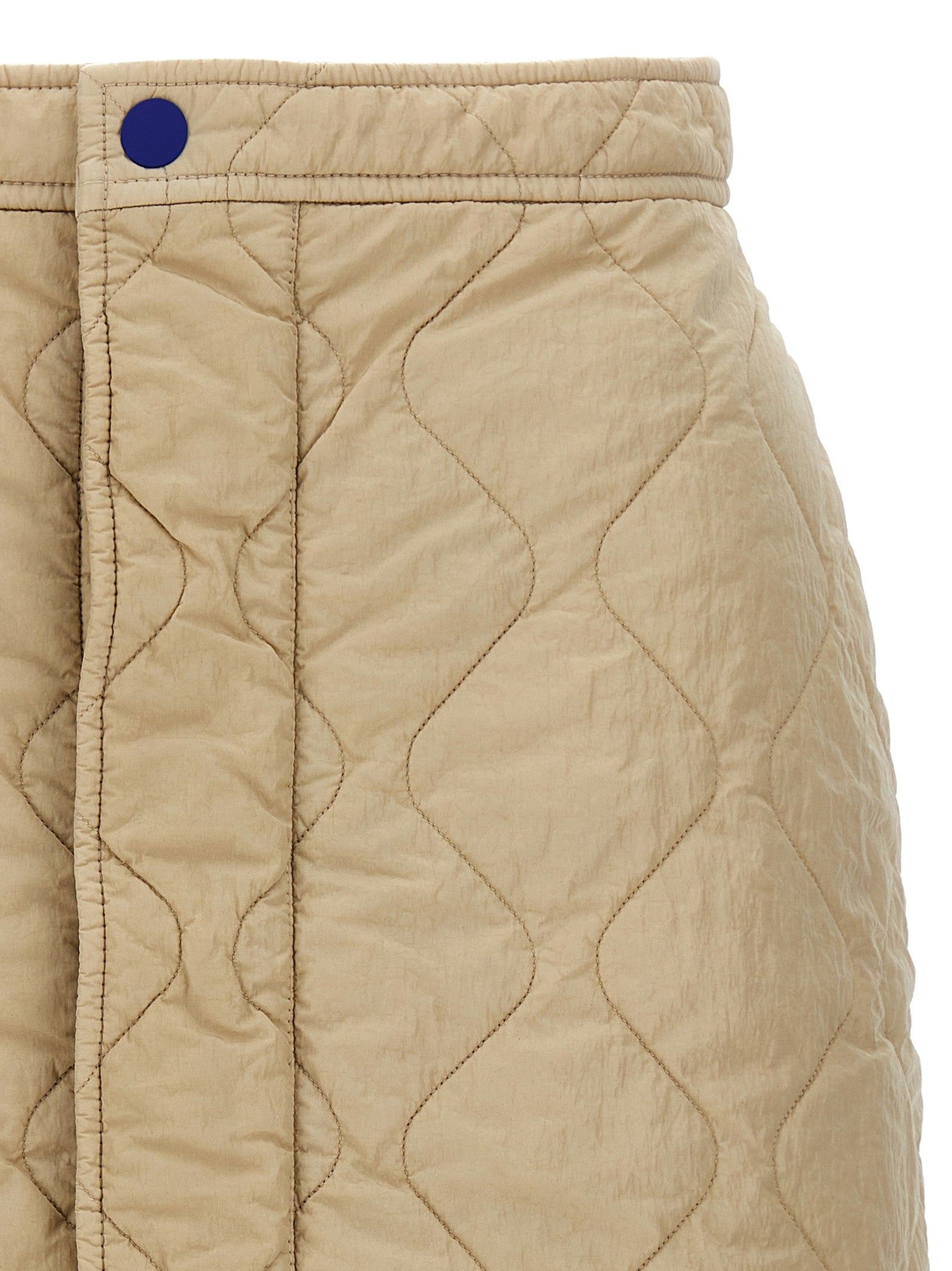 Quilted nylon skirt Beige Polyamide