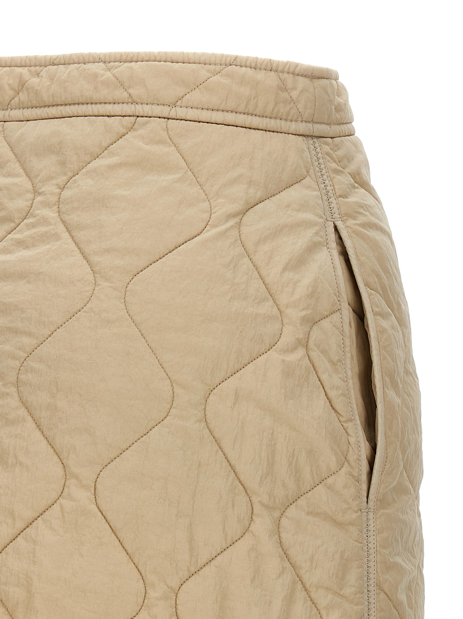 Quilted nylon skirt Beige Polyamide