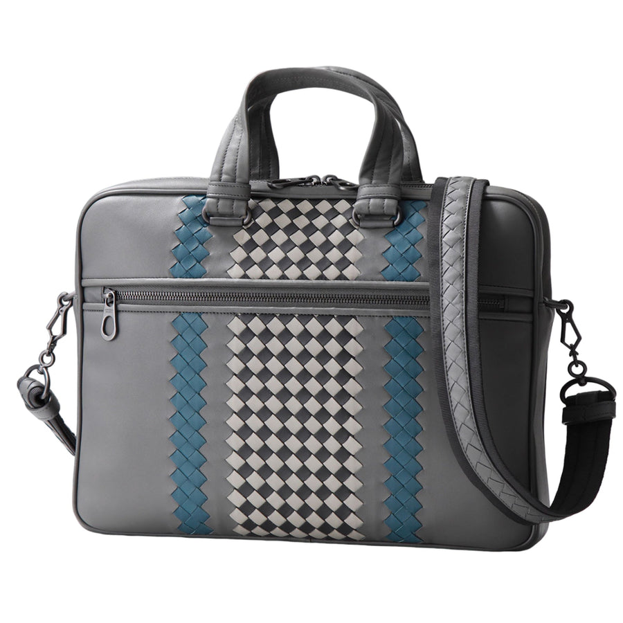 Bottega Veneta Lambskin leather top handle bag in gray