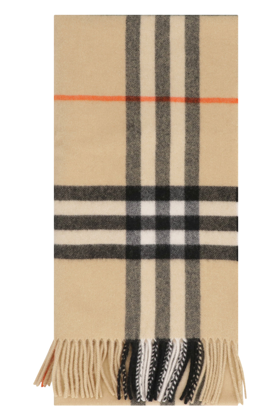 Checked Cashmere Scarf Beige